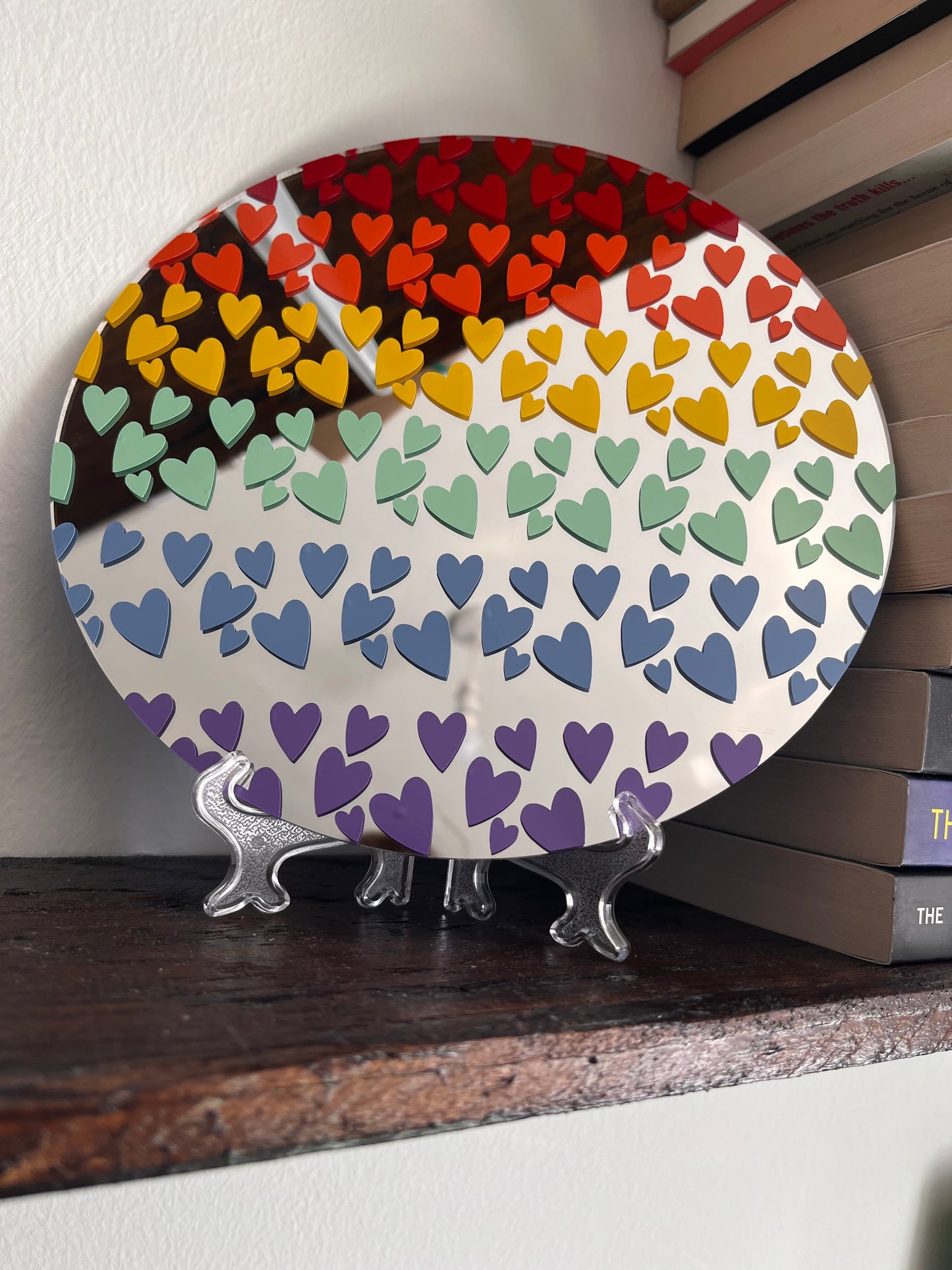 Rainbow Hearts Decorative Mirror