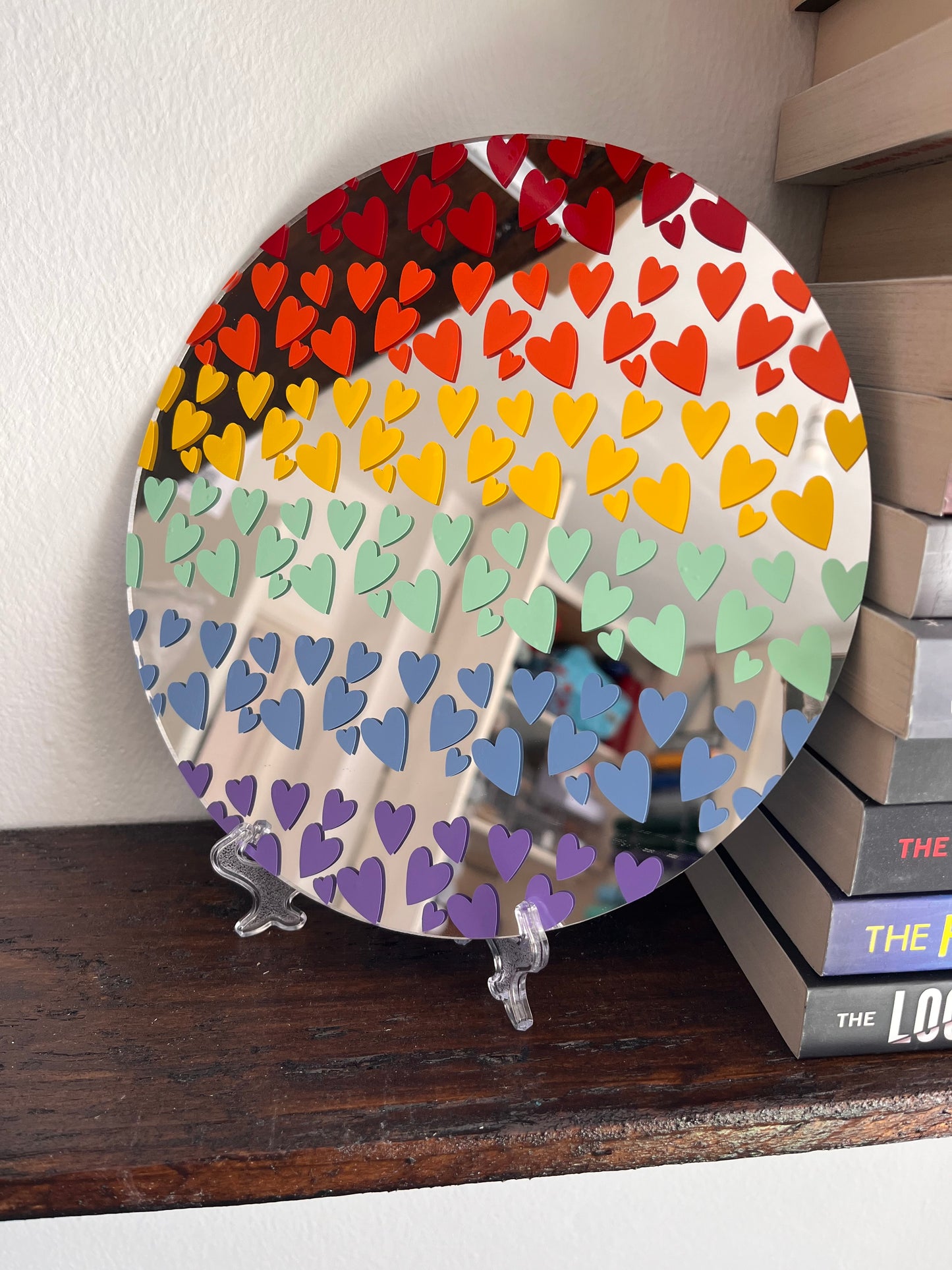 Rainbow Hearts Decorative Mirror