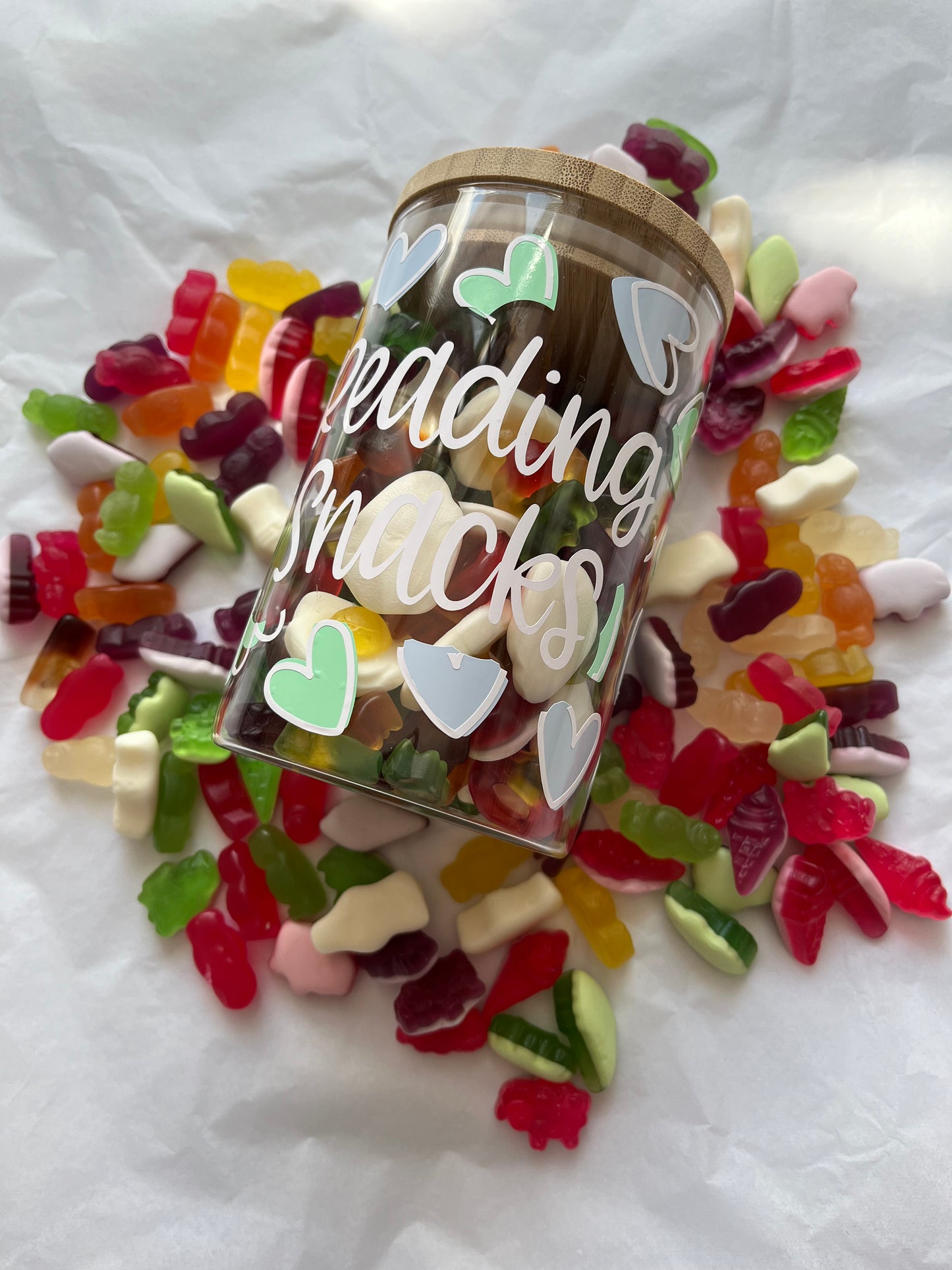 Reading Snacks Jar- Hearts