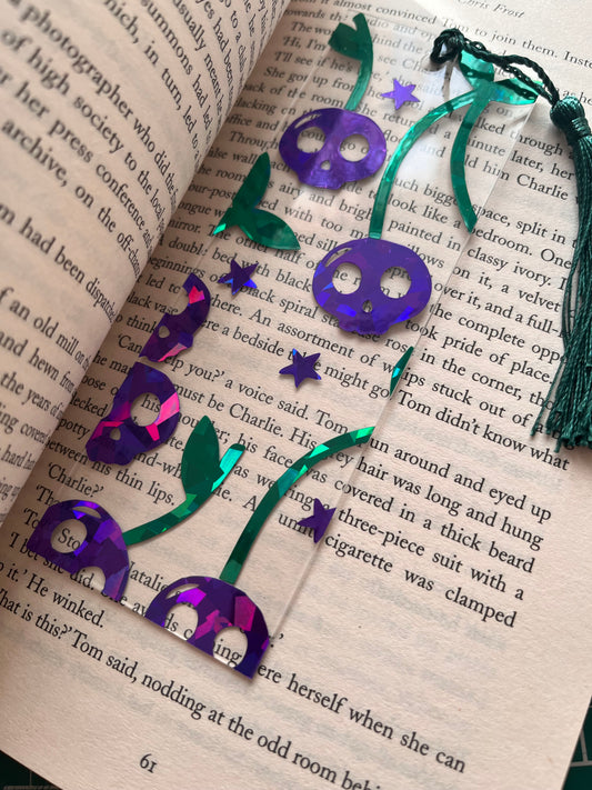 Cherry Skull Bookmark