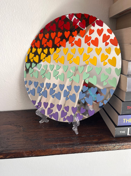 Rainbow Hearts Decorative Mirror