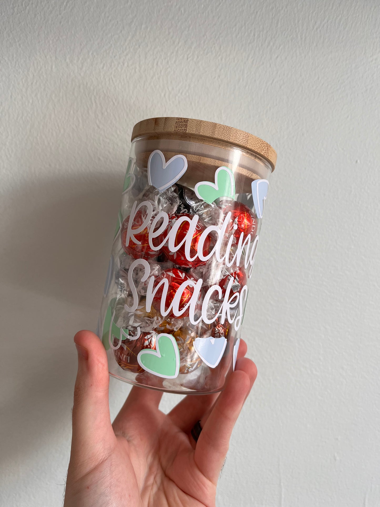 Reading Snacks Jar- Hearts