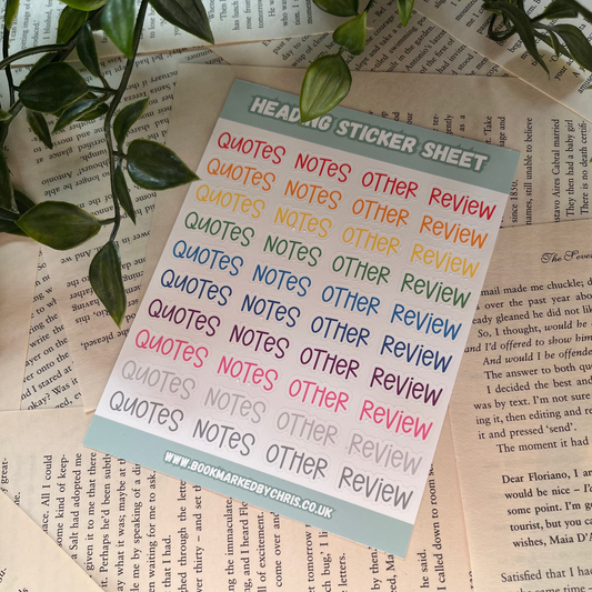 Headings Sticker Sheet
