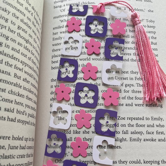 Pastel Daisies Acrylic Bookmark