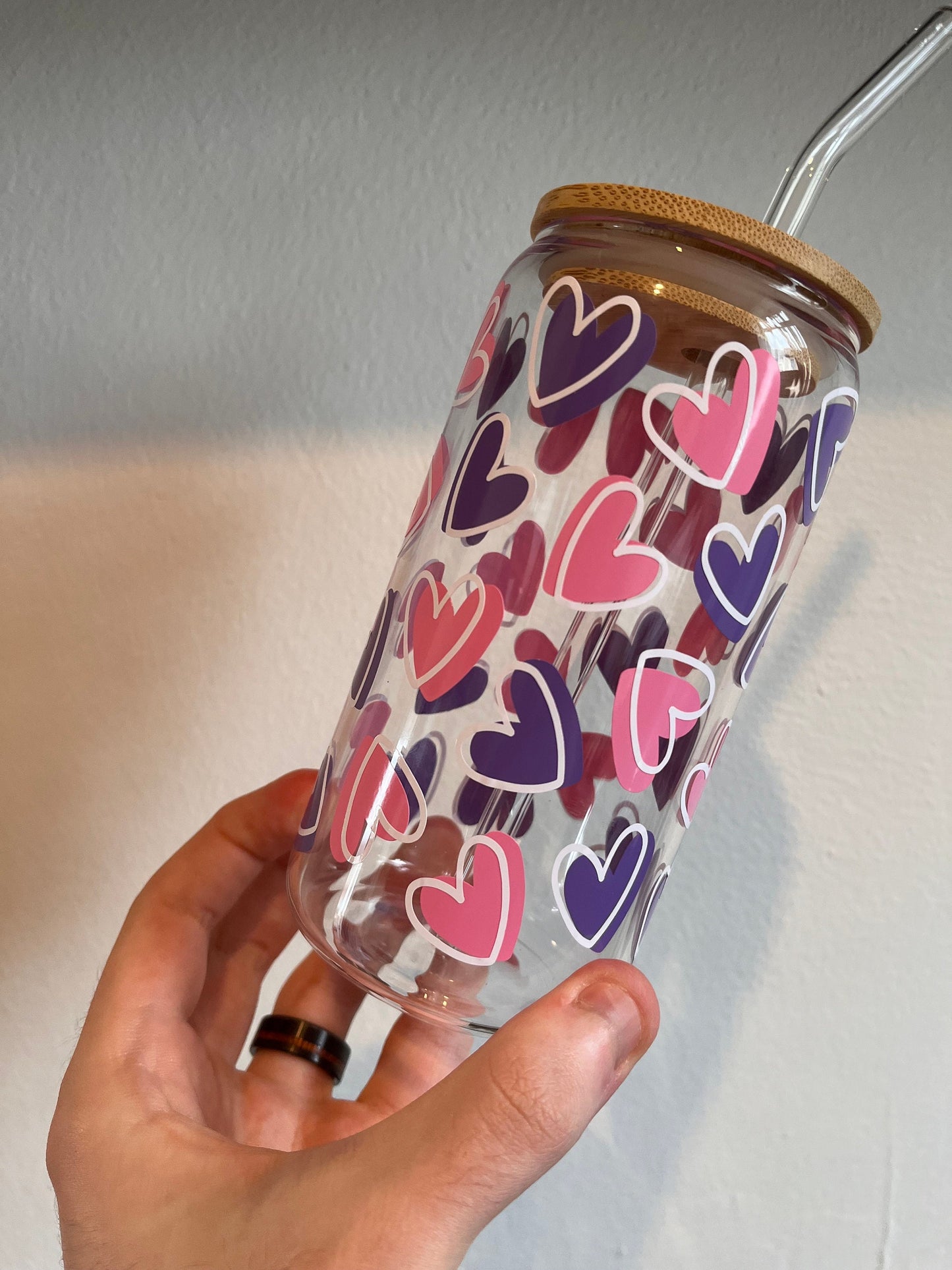 Glass Tumbler - Hearts