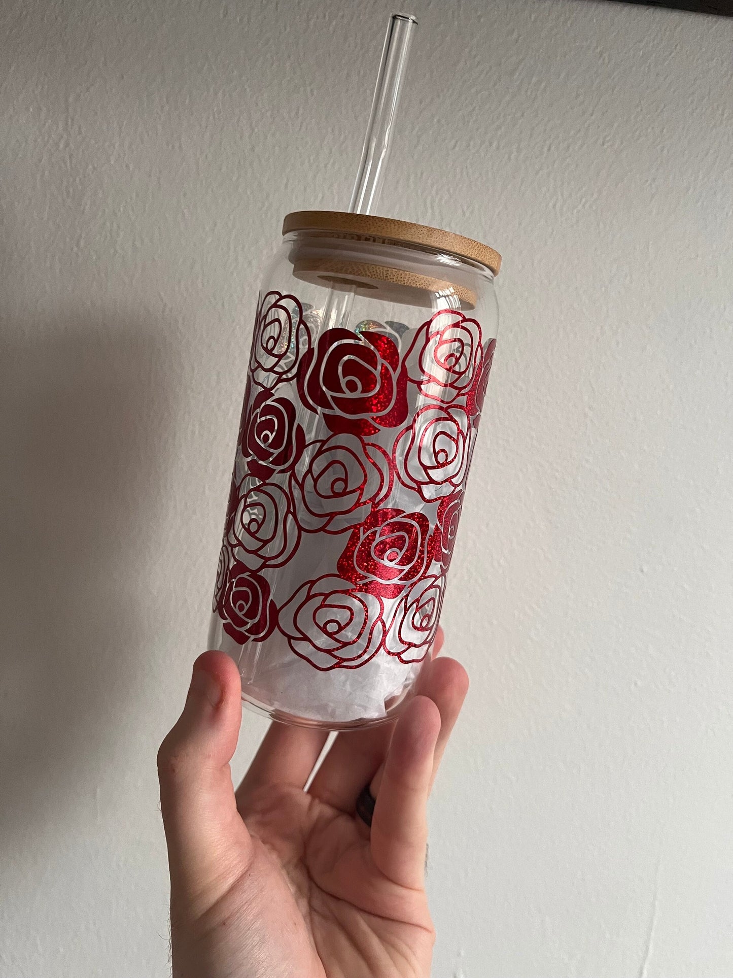 Glass Tumbler - Roses