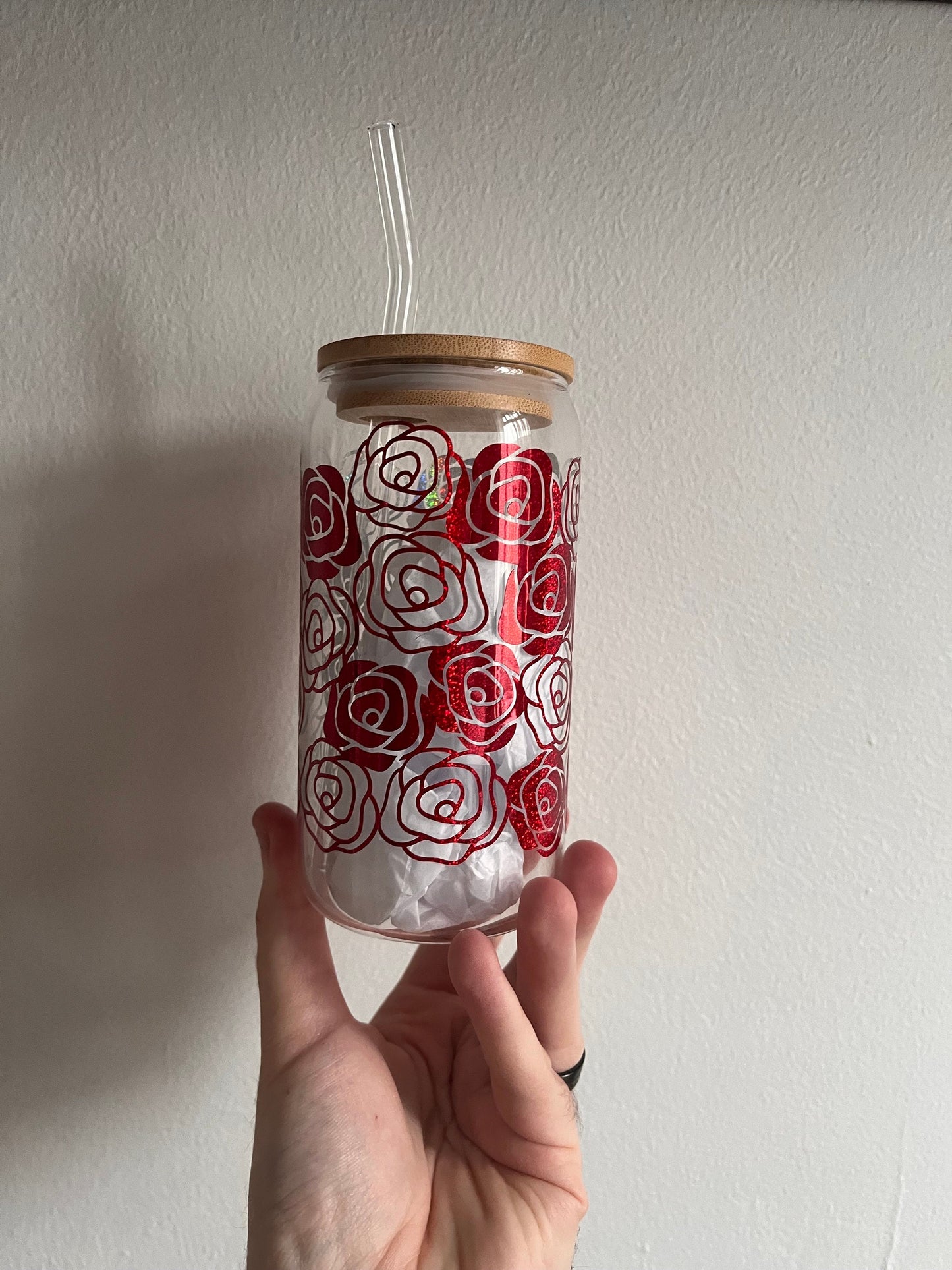 Glass Tumbler - Roses